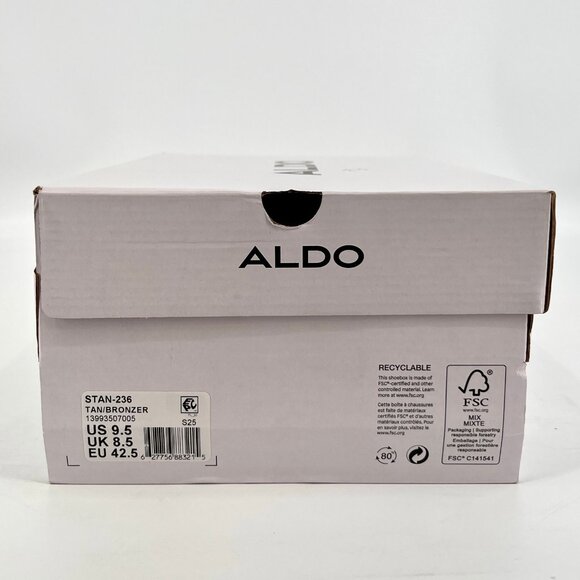 Aldo Stan Oxford Dress Shoes Size 9.5 Tan Cap Toe Lace Up Leather Upper main image 16